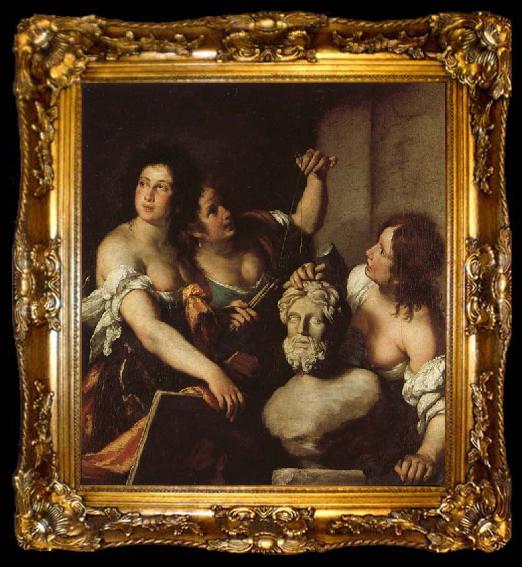 framed  Bernardo Strozzi Allegory of the Arts, ta009-2
